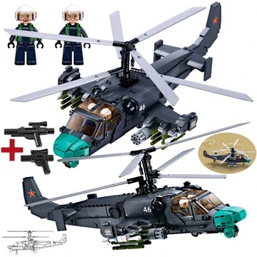 Klocki HELIKOPTER ROSYJSKI K52S Śmigłowiec SZTURMOWY Alligator + LEGO BROŃ