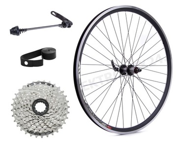 KOŁO 26'' TYŁ ALU Zacisk QR + Kaseta SHI HG41 8Rz