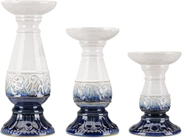 ŚWIECZNIKI SHINOWA CERAMICZNE ZESTAW 3 SZT DESIGN