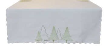 OBRUS bieżnik ŚWIĄTECZNY choinki zielone 58x138
