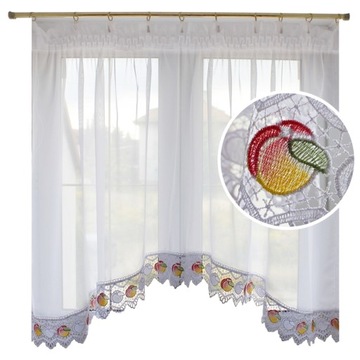 FIRANA DO KUCHNI woal z gipiurą MORELE 200x100wys