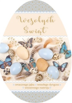 ПРАЗДНИЧНАЯ ОТКРЫТКА ЯЙЦО ПАСХАЛЬНОЕ ОТКРЫТКА 8 ШТ.