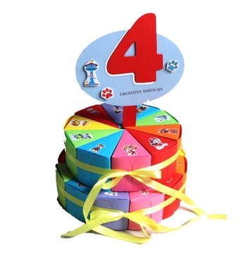 TORT papierowy 22 szt Topper naklejki Psi Patrol