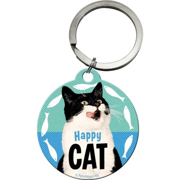 BRELOK do kluczy HAPPY CAT KOT