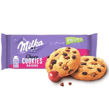 Ciastka Milka Pieguski Choco Cookie rasins, ciasteczka z rodzynkami 135 g