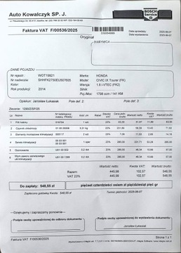 Honda Civic IX Tourer 1.8 i-VTEC 142KM 2014 HONDA CIVIC IX Tourer (FK) 1.8 i-VTEC | Salon Polska | Pierwszy właściciel, zdjęcie 10