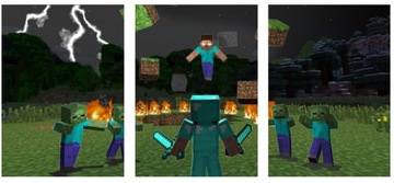 3x НАСТЕННЫЕ КАРТИНЫ MINECRAFT TRIPTIQUE 50x70