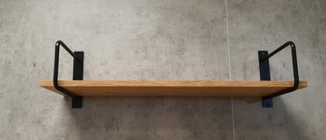 БЕЛТ-80 Полка подвесная лофт, черный, дубовая доска, 80 СМ