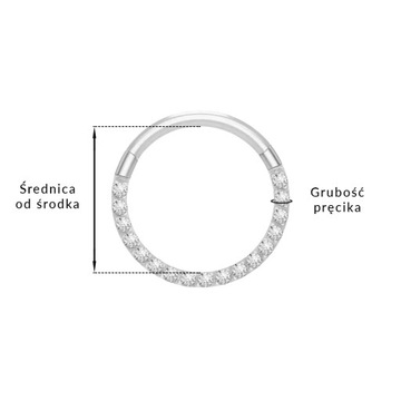 Титановые серьги-кликеры-кликер ЦИРКОНИЙ 1.0/8