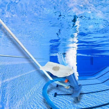 Odkurzacz DO BASENU zestaw do czyszczenia basenowy dna oczka wodnego siatka