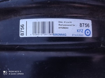 RÁFKY 16 HYUNDAI KIA 5X114,3 6,5J ET45 O67 8756
