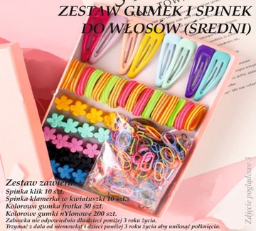 ZESTAW GUMEK I SPINEK DO WŁOSÓW