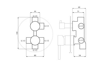 NEXOS Черный душевой набор скрытого монтажа