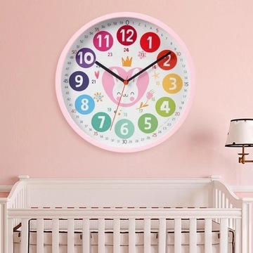 25cm Zegar ścienny do nauki Królik06