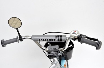 Детский велосипед PRIME Classic СЕРЫЙ/Бирюзовый 18 дюймов + корзина, багажник