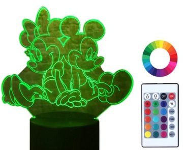 Lampka Nocna z Imieniem Myszka Minnie i Miki Led