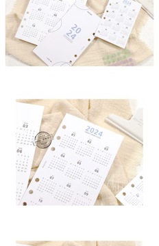 2024 Calendar A5 A6 A7 Notebook Calendars Minimalist Title Inner Pages