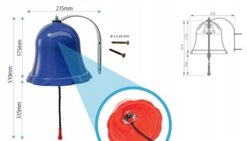КАПИТАНСКИЙ ЗВОНОК ДЛЯ ДЕТСКОЙ ПЛОЩАДКИ КБТ -- ЦВЕТА --