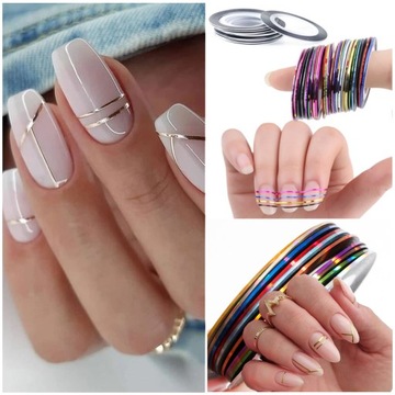 Лента для дизайна ногтей, лента, наклейка для ногтей, золото