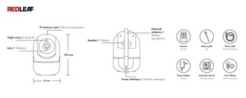 REDLEAF IP CAM 100 ПОДВИЖНАЯ PTZ-WIFI FHD IP-КАМЕРА для домашнего наблюдения