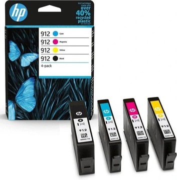 Zestaw 4 Tusze Hp 912 CMYK 6ZC74AE ORYGINAŁ
