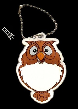 Светоотражающий кулон, светоотражающий брелок, сова