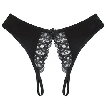 OTWARTE stringi majtki Z DZIURKĄ koronka PASECZKI