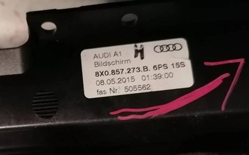 AUDI A1 10- OBRAZOVKA DISPLEJ NAVIGACE 8X0857273B