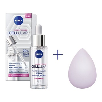 NIVEA CELLULAR EXPERT FILLER Serum do twarzy na zmarszczki 30ml + Gąbeczka
