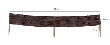 Palisada wiklinowa H15 - L120 płotek z wikliny