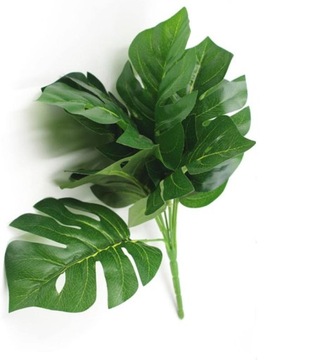 Sztuczna monstera zielona bukiet 9 liści dekoracja