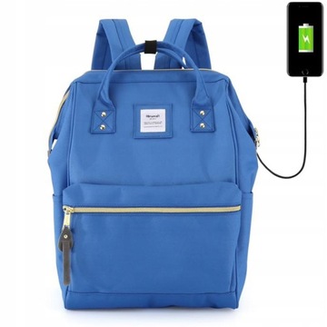 Damski plecak szkolny Himawari 9001 USB niebieski