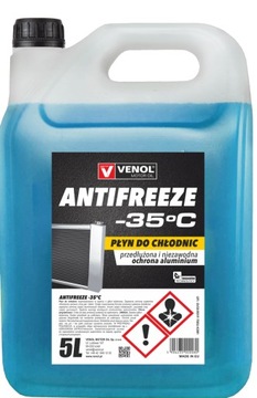 PŁYN DO CHŁODNIC CHŁODNICZY VENOL ANTIFREEZE -35C NIEBIESKI 5 L