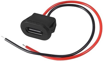 GNIAZDO USB-C USB TYP C ŻEŃSKIE PANELOWE TABLICOWE CZARNE 2pin
