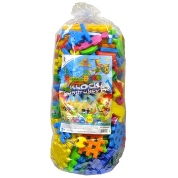 KLOCKI KONSTRUKCYJNE MIX 260 EL. WAFLE KOLOROWE