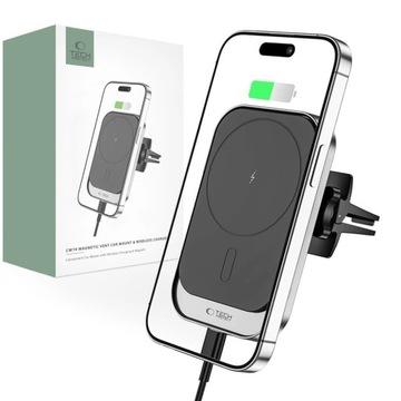 Uchwyt Tech-Protect CW19 samochodowy magnetyczny MagSafe z ładowarką indukc
