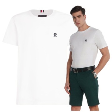 koszulka meska tommy hilfiger biala tshirt meski bialy małe logo r.S