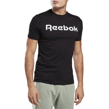 Reebok T-Shirt Classic Graphic Series Linear Logo GJ0136 Czarny Slim Fit