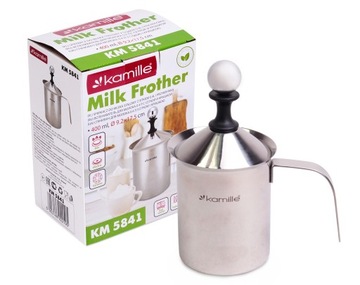 SPIENIACZ DO MLEKA UBIJAK 400ml STALOWY KAMILLE