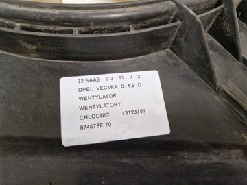 SAAB 9-3 93 2 II OPEL VECTRA 3 III C 1.9 CDTI VENTILÁTOR CHLADIČ