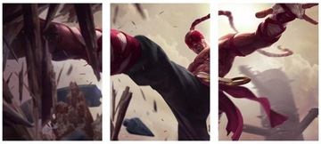 3x OBRAZ NA ŚCIANĘ LEE SIN TRYPTYK 30x40