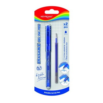Długopis wymazywalny szkolny biurowy 0,7mm plus wkład niebieski