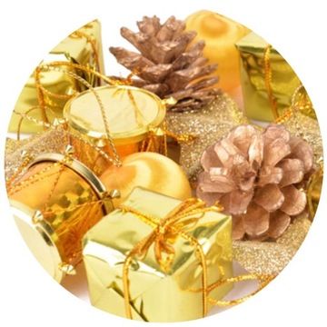 НАБОР РОЖДЕСТВЕНСКИХ ЁЛОЧНЫХ УКРАШЕНИЙ комплект МИКС золотой РОЖДЕСТВЕНСКИЕ украшения