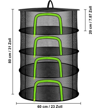 4-СЛОЙНАЯ СКЛАДНАЯ ВЕШАЛКА ДЛЯ СУШКИ ТРАВ, МЯСА, ЦВЕТОВ 60X80СМ