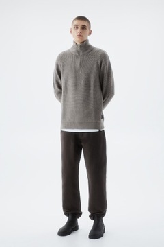 PULL&BEAR BLACK LABEL dzianinowy sweter z golfem regular fit S