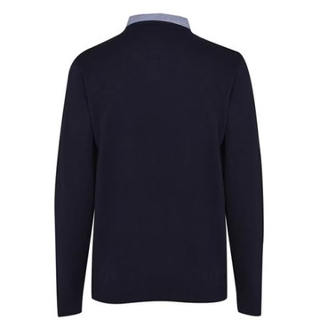 SWETER Pierre Cardin Cobalt 100% BAWEŁNA wstawka z KOSZULĄ XXXL 3XL