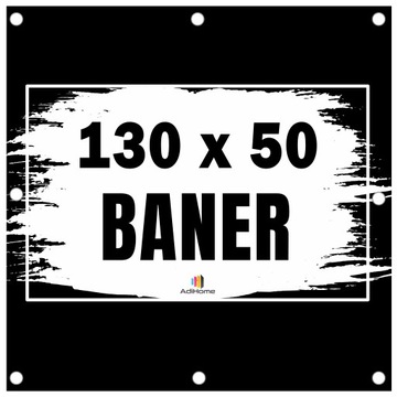 Baner reklamowy mocny 130x50cm plandeka + PROJEKT