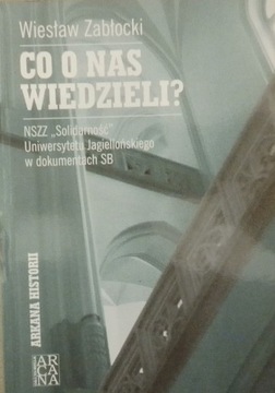 Co o nas wiedzieli? NSZZ Solidarność Uniwersytetu Jagiellońskiego w dok. SB