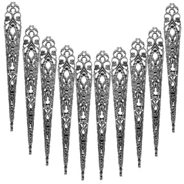 10 SZTUK PIERŚCIONKÓW NA PAZNOKCIE, STAROŻYTNE PIERŚCIONKI NA PAZNOKCIE, METALOWE PALCE CLA