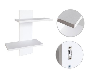 REGAŁ ŚCIENNY PÓŁKA WISZĄCA PANEL BIAŁY MDF 40 CM